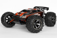 Cool looking black chrome Arrma Vortex rims and Canyon tires on MERV. T-bone without front bumper.