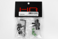 Hot Racing VXS21G01 black aluminum knuckles with green screws.